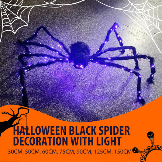 Adorno en Forma de Araña Negra de Halloween con Luces